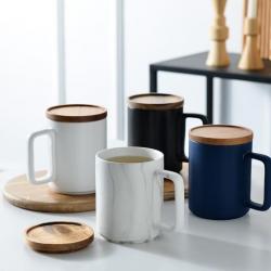 Ceramic Mug with Wooden Lid