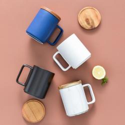 Ceramic Mug with Wooden Lid