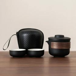 Black Portable Travel Tea Set