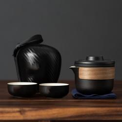 Black Portable Travel Tea Set