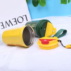 Eco-friendly Double Walled Stainless Steel Mug With PP Lid and Hand Rope