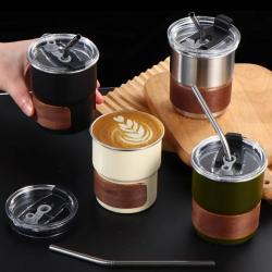 STAINLESS STEEL TUMBLER WITH WOODEN HOLDER