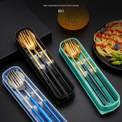 Korean Style Reusable Gold Cutlery Set