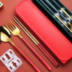 Korean Style Reusable Gold Cutlery Set