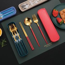 Korean Style Reusable Gold Cutlery Set