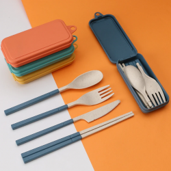 Wheat Straw Portable Folding Tableware