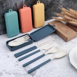 Wheat Straw Portable Folding Tableware