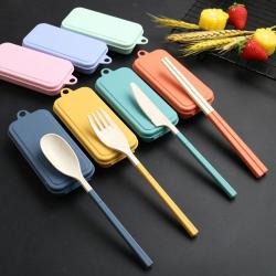 Wheat Straw Portable Folding Tableware